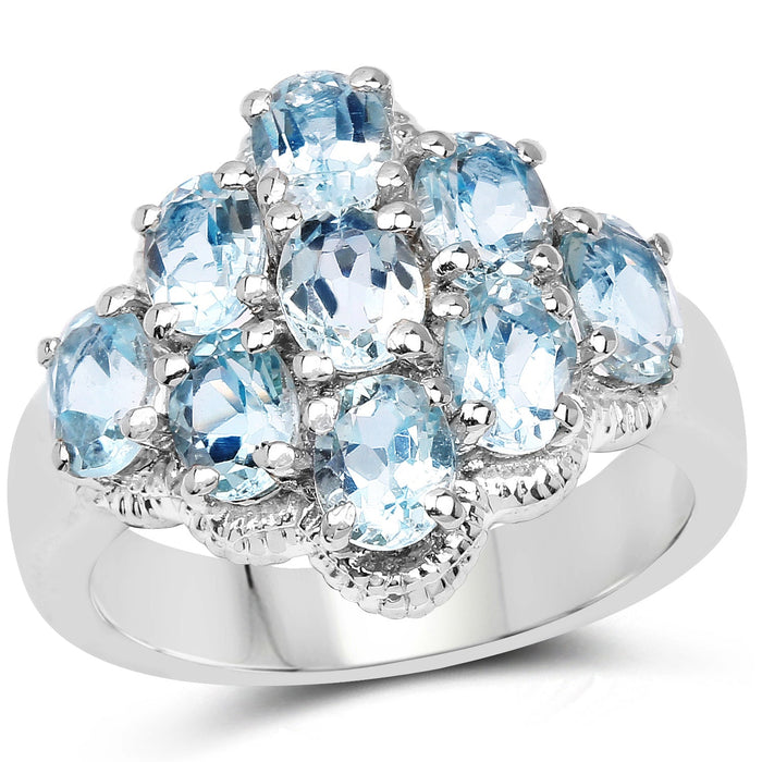 3.24 Carat Genuine Blue Topaz .925 Sterling Silver Ring by Bids.com