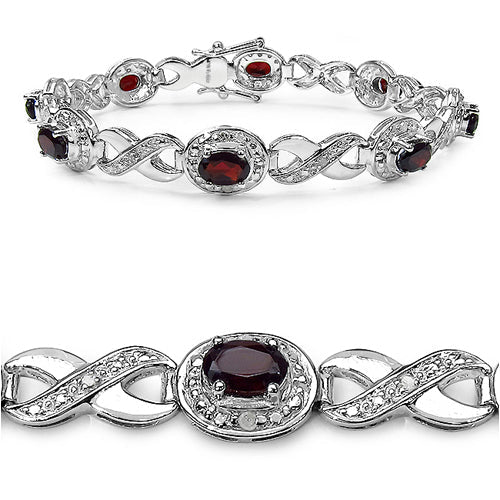 4.93 Carat Genuine Garnet .925 Sterling Silver Bracelet by Bids.com