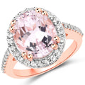6.94 Carat Genuine Kunzite and White Topaz .925 Sterling Silver Ring by Bids.com