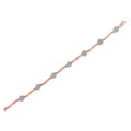 .925 10k Rose Gold Over Sterling Silver 1.0 cttw Diamond Floral Link Bracelet (I-J Color,I3 Clarity) by Bids.com