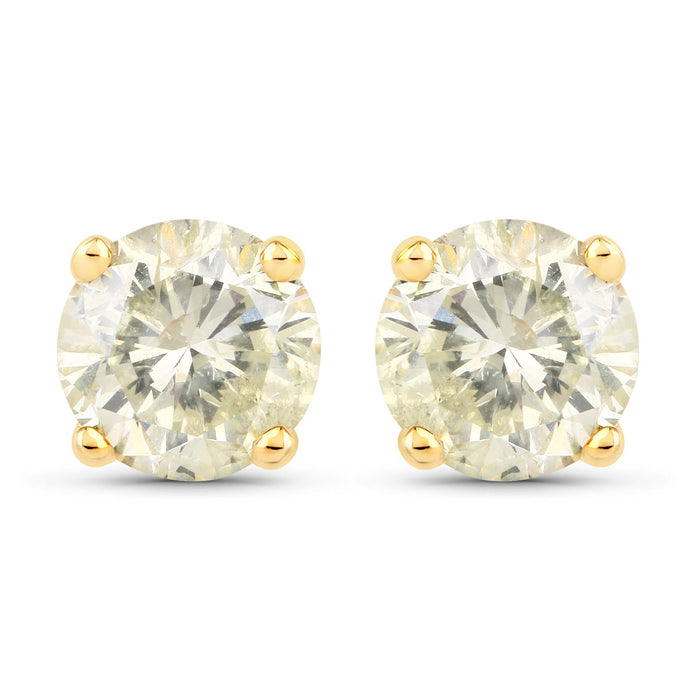 1.24 Carat Genuine LB Diamond 14K Yellow Gold Earrings by Bids.com