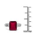 4.30 ct. t.w. Glass Filled Ruby and White Topaz Ring in Sterling Silver by Bids.com