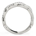 Diamond Studded Interlocking Waves Ring in 14k White Gold (5/8 cttw) by Bids.com