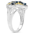 Two Tone Plated 1.45 Carat Genuine London Blue Topaz .925 Sterling Silver Ring by Bids.com