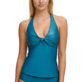 DKNY Twist-Front Halter Tankini Swim Top by Vanessa Jane