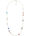 Alfani Gold-Tone and Multi-Stone Bead Long Station Necklace by Vanessa Jane