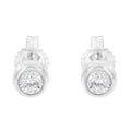 10K White Gold 1/5 Cttw Round Brilliant-Cut Near Colorless Diamond Bezel-Set Stud Earrings (H-I Color, I1-I2 Clarity) by Bids.com