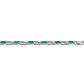 14k White Gold Emerald Infinity 7.25 inch Bracelet by Fine Color Jewels