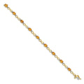 14K Gold Infinity Genuine Citrine and Diamond Bracelet by Fine Color Jewels