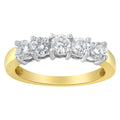 14KT Two Toned Gold 5 Stone Diamond Ring (1 cttw, H-I Color, SI1-SI2 Clarity) by Bids.com