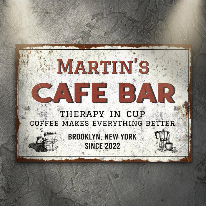 Cafe Bar Sign by Tailored Canvases