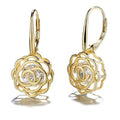 Caged Swarovski Crystal Rose Lever Back Earrings by DailySale