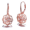 Caged Swarovski Crystal Rose Lever Back Earrings by DailySale