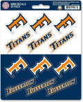 California State University Fullerton Titans 12-Piece Mini Decal Sticker Set, 5x6 Inch Sheet, Gift for football fans for any hard surfaces around home, automotive, personal items by Fielders Choice
