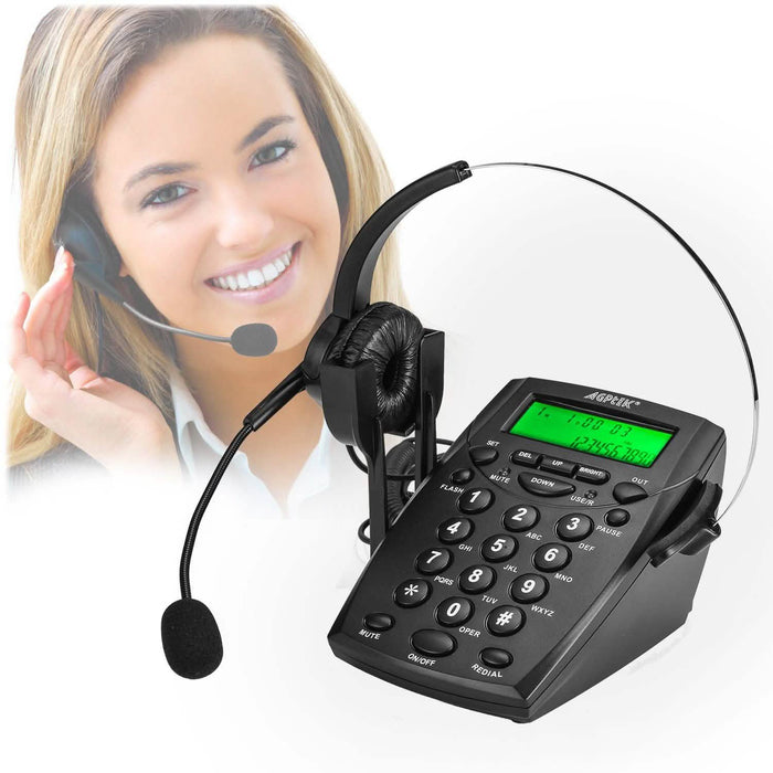Call Center Dialpad Headset Telephone with Tone Dial Key Pad and Redial by DailySale