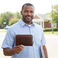 Cambridge Full-Grain Leather Double-Zip Travel Organizer Wallet by MiamiLeathers.com