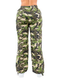 Camouflage Wide Leg Joggers -Green by The House of Stylez