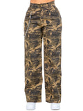 High Waist Camo Wide Leg Pants w/ Removable Chain by The House of Stylez
