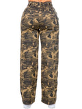 High Waist Camo Wide Leg Pants w/ Removable Chain by The House of Stylez