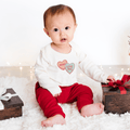 long sleeve graphic bodysuit | candy hearts by Finn + Emma
