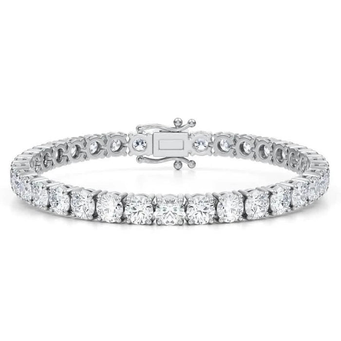 Round Lab-Grown Diamond 17.00 Carat 7" Tennis Bracelet in 14K White Gold D VS by DailySale
