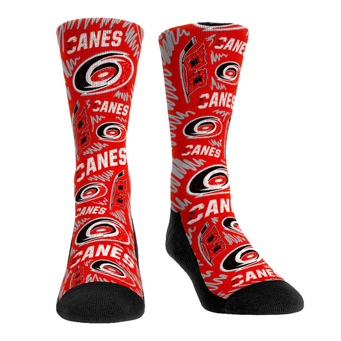 Carolina Hurricanes - Logo Sketch by Rock 'Em Socks