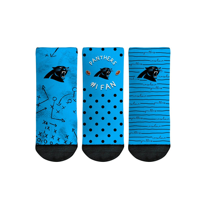 Carolina Panthers - Number 1 Fan 3-Pack (Toddler) by Rock 'Em Socks