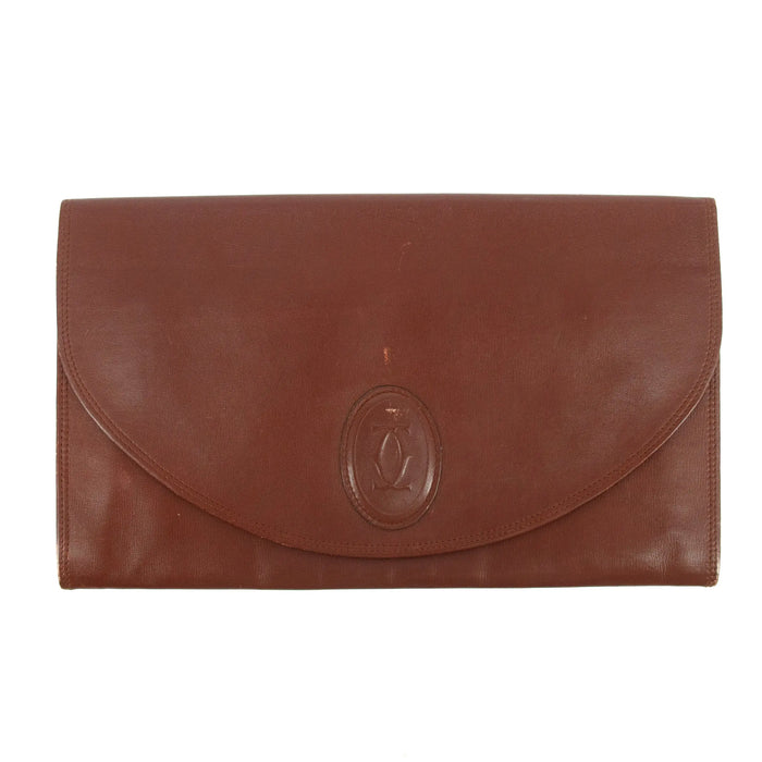 Cartier Must de Carter Red Leather Clutch #5747 by Bolt Boutique