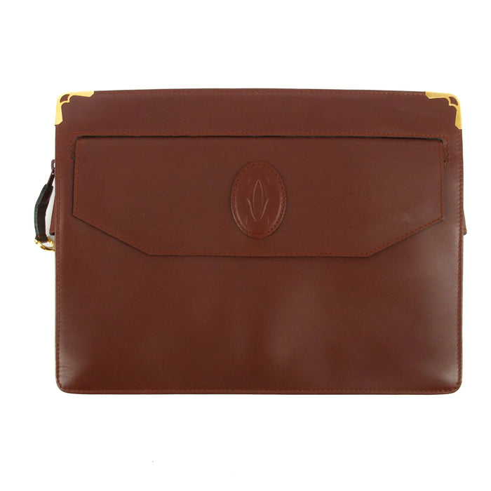 Cartier Must de Cartier Red Leather Portfolio Clutch #5746 by Bolt Boutique