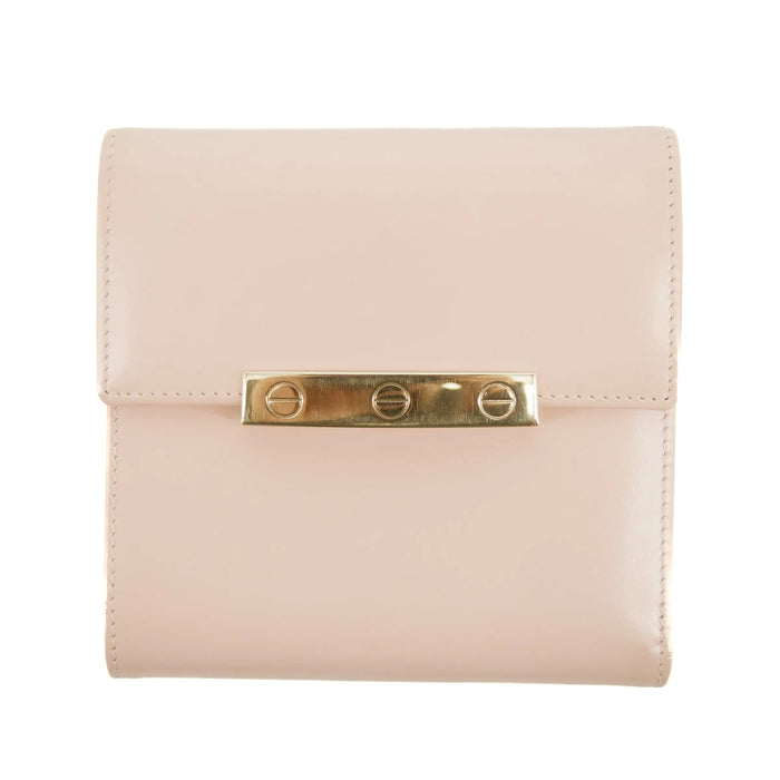 Cartier Pink Leather Compact French Wallet #3020 by Bolt Boutique