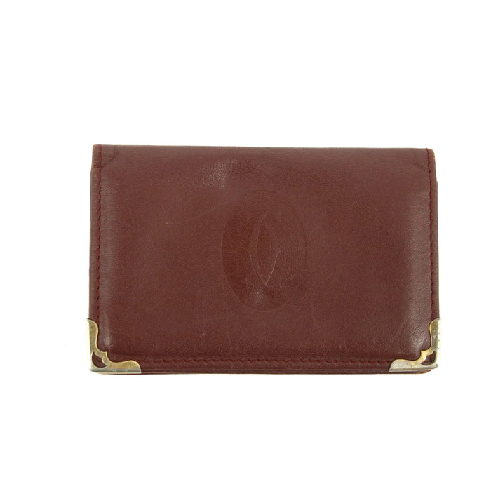 Cartier Red Leather Classic Card Holder Wallet #3257 by Bolt Boutique