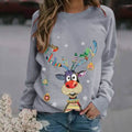 Casual O-Neck Long Sleeve Elk Print Hoodies and Pullover Tops Tees Hoody by DailySale