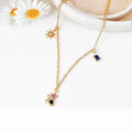 Cat Charm Necklace 18K yellow Gold Over Silver by Fine Color Jewels