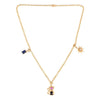 Cat Charm Necklace 18K yellow Gold Over Silver