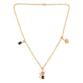 Cat Charm Necklace 18K yellow Gold Over Silver by Fine Color Jewels