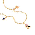 Cat Charm Necklace 18K yellow Gold Over Silver by Fine Color Jewels