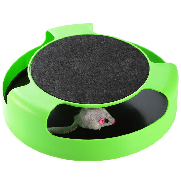 Cat Interactive Scratching Toy with Rotating Running Mouse by DailySale