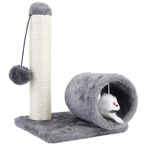 Cat Sisal Scratch Post Toy with Tunnel by DailySale