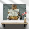 Cat Toilet Reading Newspaper Canvas Wall Art by Tailored Canvases