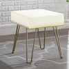Catheau Square Ottoman Brass Finished Frame Hairpin Legs