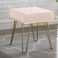 Catheau Square Ottoman Brass Finished Frame Hairpin Legs by DailySale