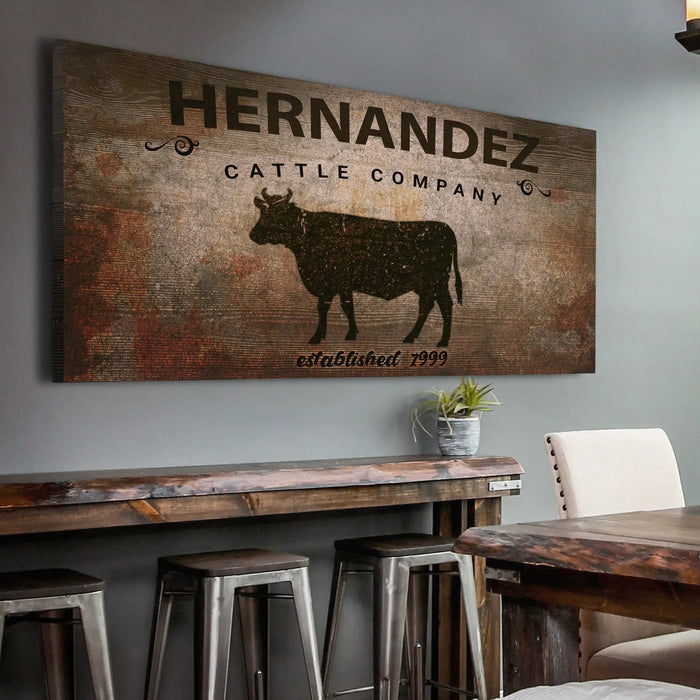 Cattle Company Sign by Tailored Canvases