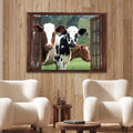 Cattle On Window Canvas Wall Art by Tailored Canvases
