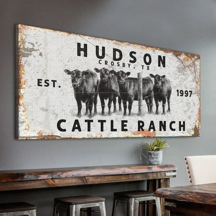 Cattle Ranch Rustic Sign by Tailored Canvases