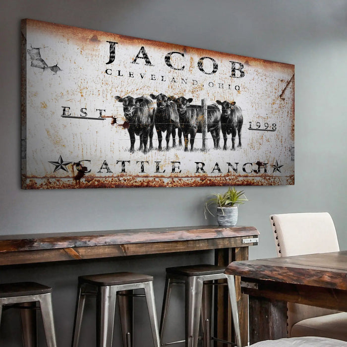 Cattle Ranch Sign IV (Free Shipping) by Tailored Canvases