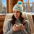 Aqua Heart Jacquard Cuffed Hat, One Size by Vanessa Jane