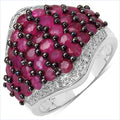 2.76 Carat Genuine Ruby & White Topaz .925 Sterling Silver Ring by Bids.com