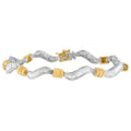 Original Classics 10K Two-Tone Gold Baguette Cut Diamond Spiral Bracelet (2.00 cttw, H-I Color, I1-I2 Clarity) by Bids.com