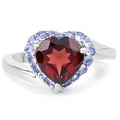 3.26 Carat Genuine Garnet and Tanzanite .925 Sterling Silver Ring by Bids.com