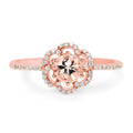 0.54 Carat Genuine Morganite and White Diamond 14K Rose Gold Ring by Bids.com